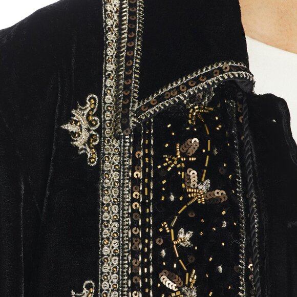 NWT   Free People Maxxie Embellished Velvet Jacket – Black/Gold  Small SOLD OUT - Picture 3 of 16